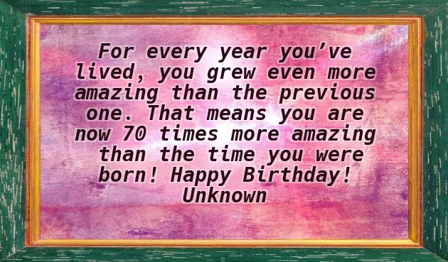 70Th Birthday Greetings Female 70Th Birthday Greetings Female
