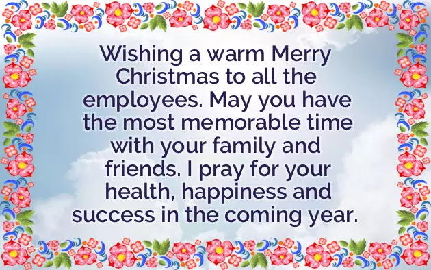Merry Christmas Message To Staff