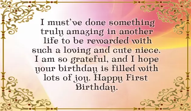 1St Year Birthday Wishes For Niece 1St Year Birthday Wishes For Niece