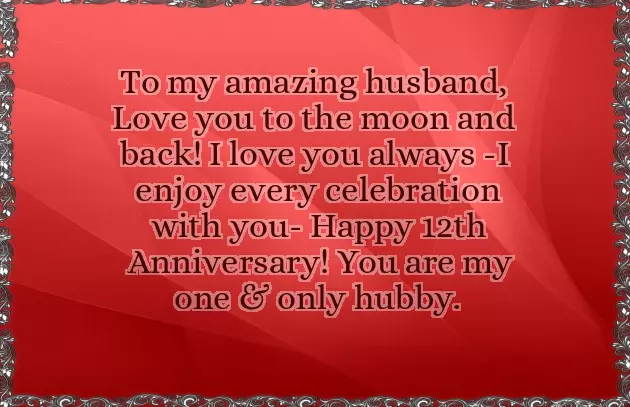 12 Years Wedding Anniversary Wishes