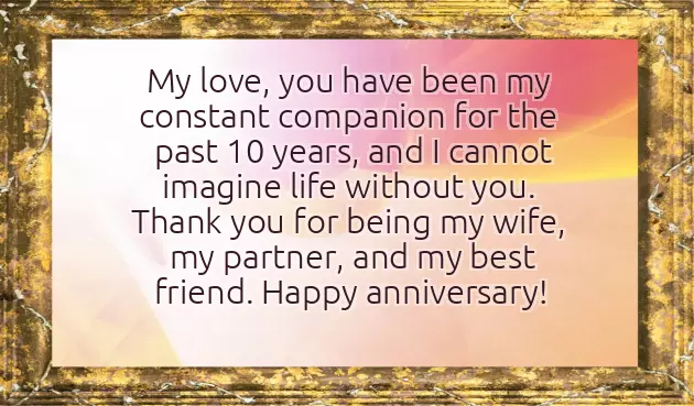 Tenth Wedding Anniversary Wishes