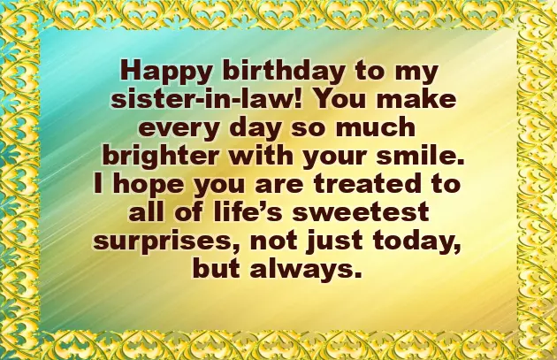 Happy Birthday Sweet Sister In Law Happy Birthday Sweet Sister In Law