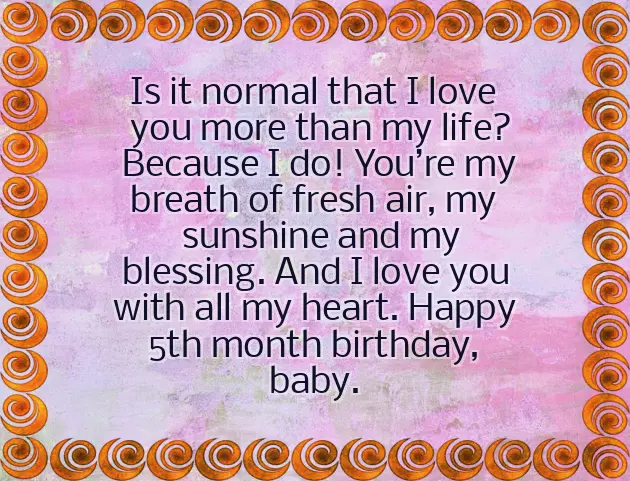 Happy 5Th Month Birthday Baby Boy