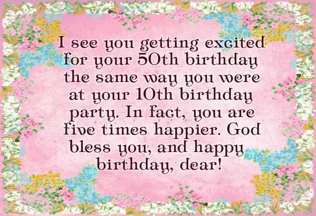 50Th Birthday Wishes For Woman