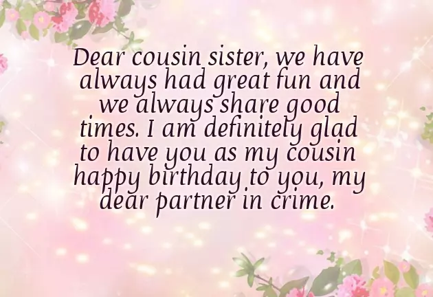 Birthday Wishes For My Cousin Sister