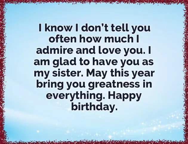 Not Sister By Blood But Sister By Heart Birthday Wishes