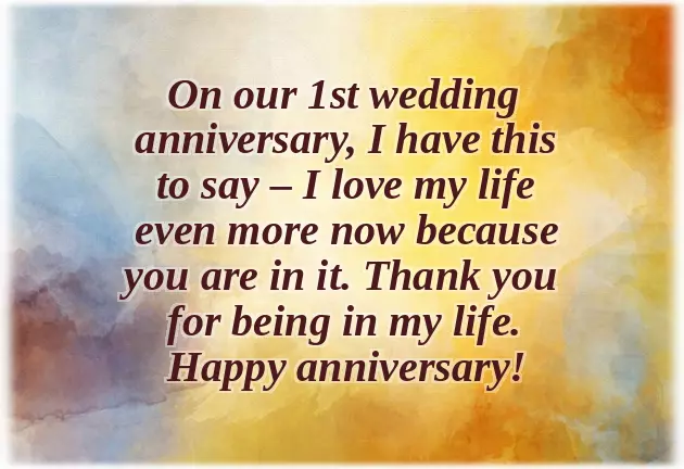 First Marriage Anniversary Status