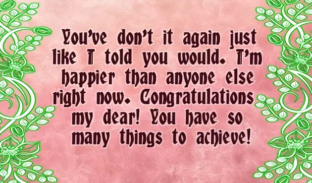 Congratulations To My Sister On Her Success