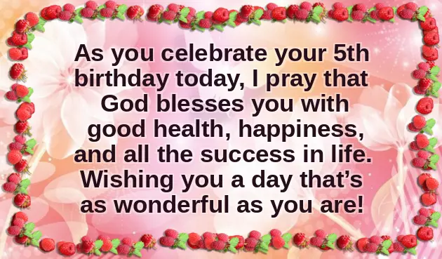Birthday Wishes To A Five Year Old Boy