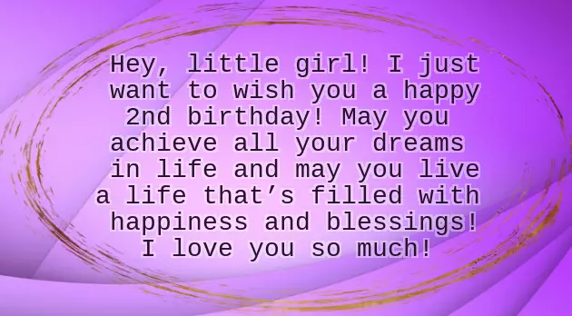 Happy Birthday To My 2 Year Old Niece