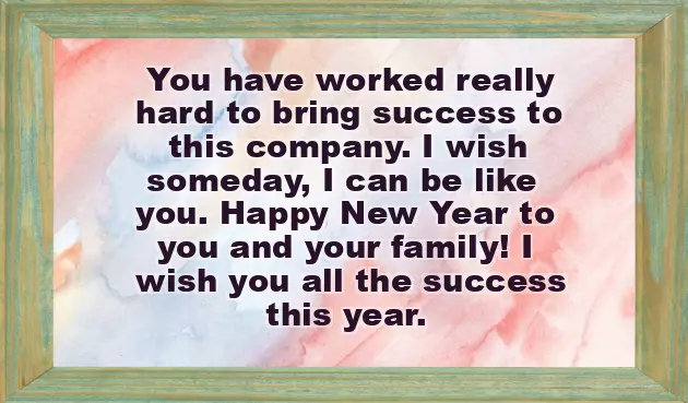 Happy New Year Greetings To Boss