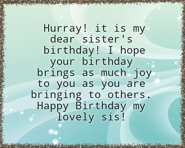 Married Sister Birthday Wishes