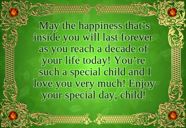 Birthday Wishes For My 10 Year Old Daughter