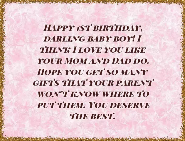 Birthday Wishes For 1 Year Old Kid