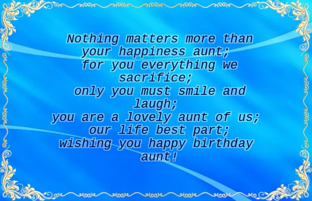 Happy Birthday Aunty Sms