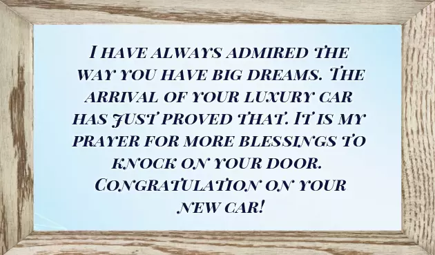 Congratulations On Your Car Congratulations On Your Car