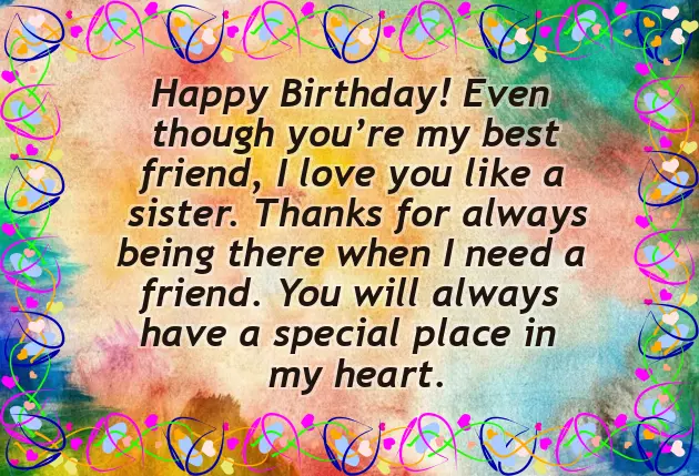 Happy Birthday Wishes For A Best Friend Like Sister Happy Birthday Wishes For A Best Friend Like Sister