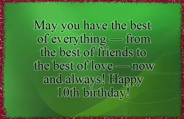 10Th Birthday Girl Wishes 10Th Birthday Girl Wishes