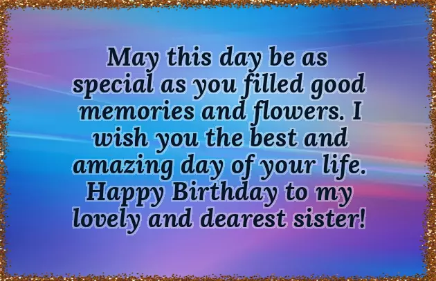 Married Sister Birthday Wishes