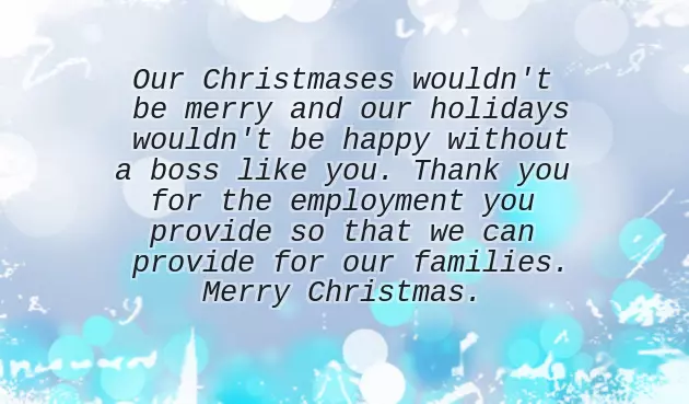 Christmas Wishes To My Boss