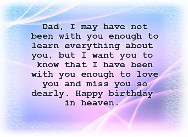 Birthday Greetings For Father In Heaven