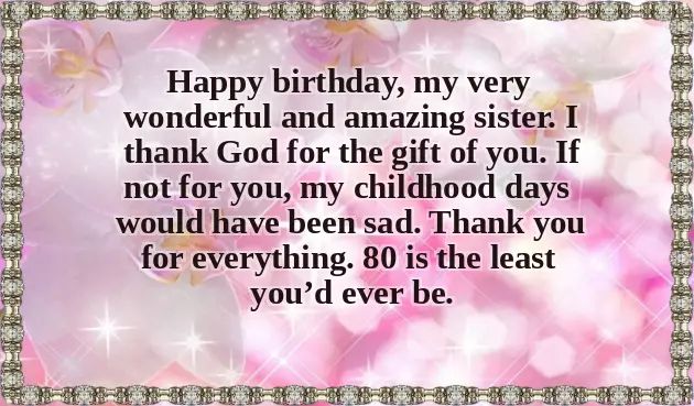 80Th Birthday Wishes For Sister