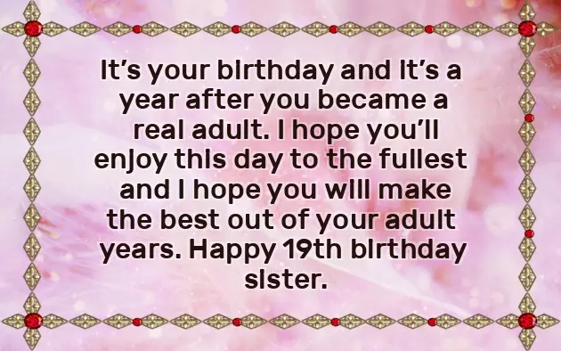 Happy 19Th Birthday Sister