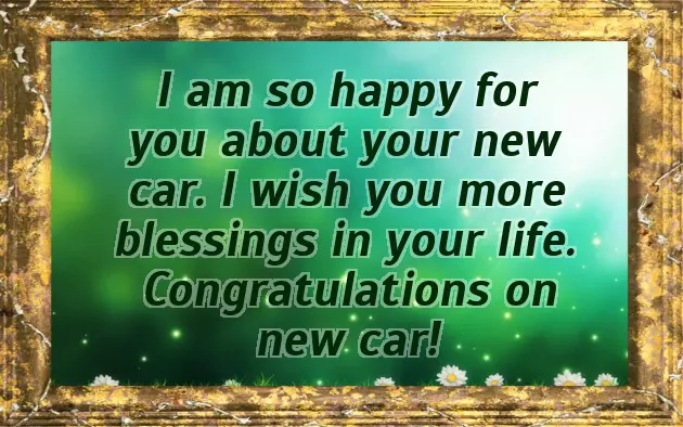 Congratulations On Your Car Congratulations On Your Car