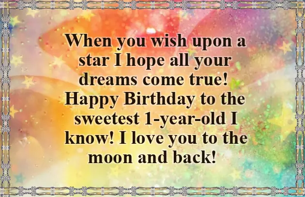Birthday Wishes For A Year Old Baby Girl