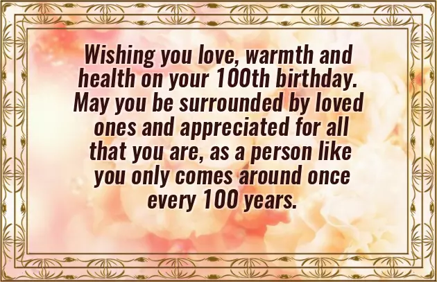 100Th Birthday Wishes 100Th Birthday Wishes