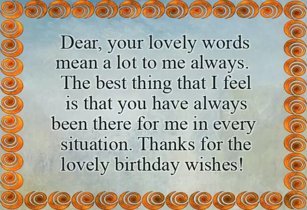 Many Thanks For The Birthday Wishes