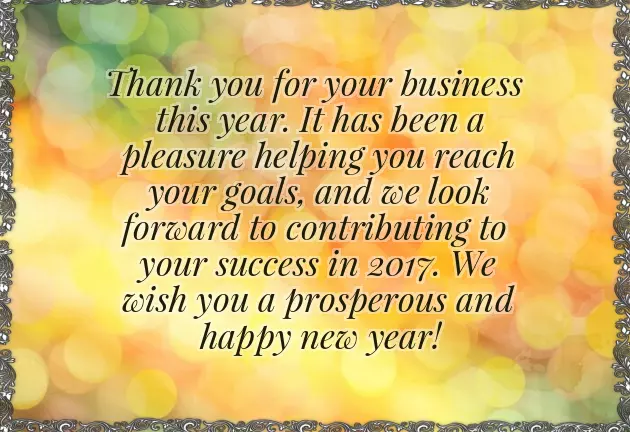 Happy New Year Greetings To Customers