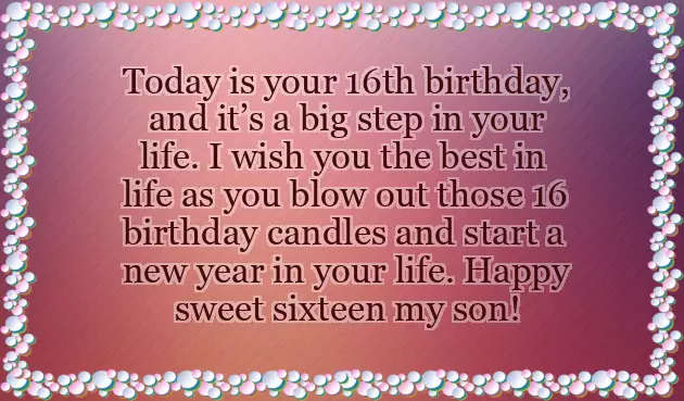 Happy 16Th Birthday Son Quotes Happy 16Th Birthday Son Quotes