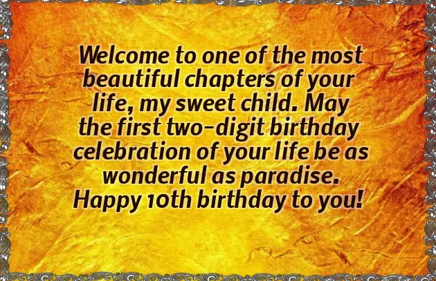 Birthday Wishes To A 10 Year Old Girl