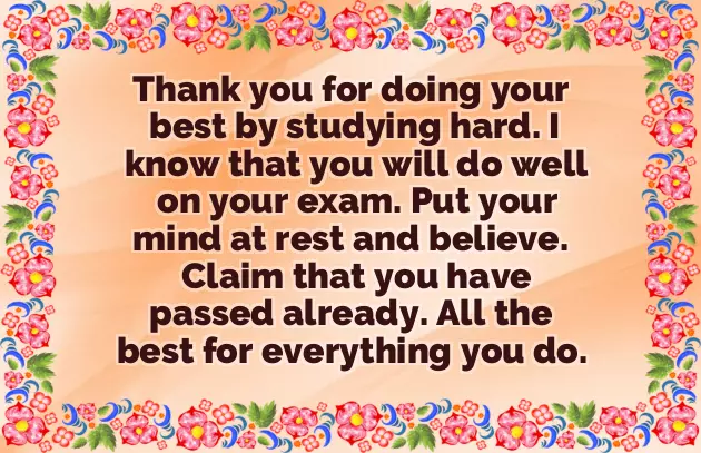 Good Luck Sms For Exam