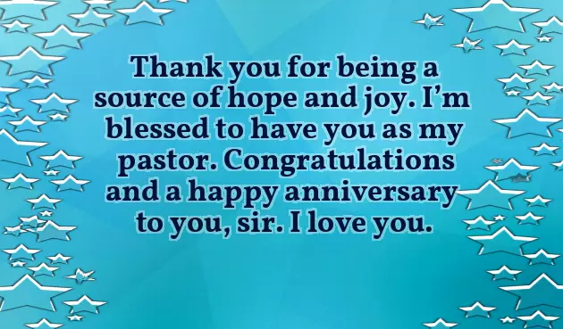 Pastor Anniversary Message