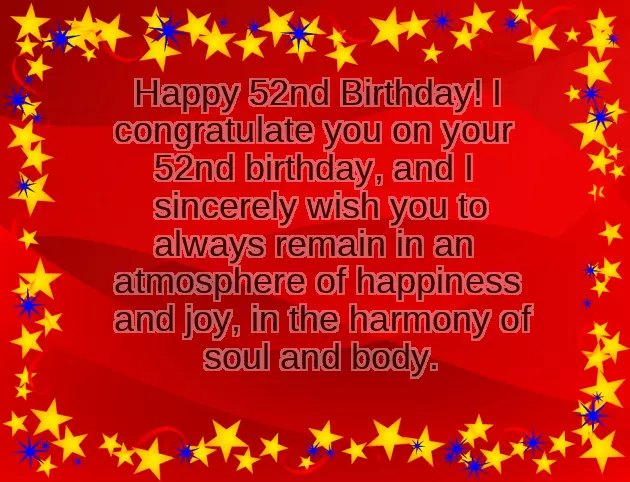 Birthday Wishes For 52 Year Old Man