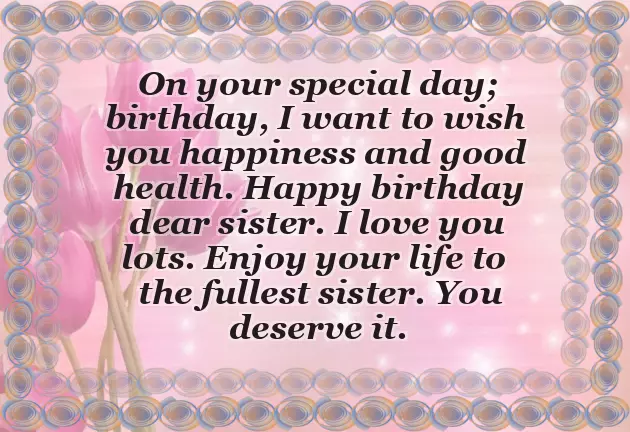 Happy Birthday Wish For Elder Sister