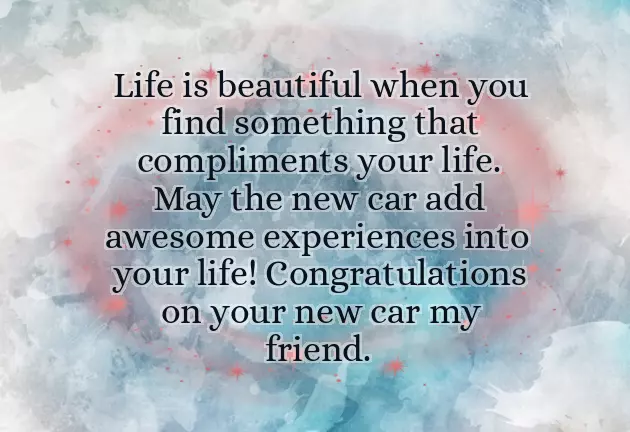 Congratulations On Your Car Congratulations On Your Car