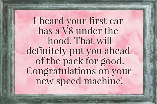 Congrats On Your First Car Congrats On Your First Car