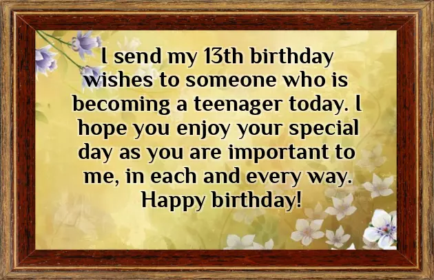 Teenager 13Th Birthday Wishes Teenager 13Th Birthday Wishes