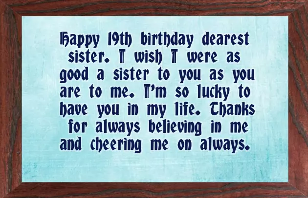 Happy 19Th Birthday Sister