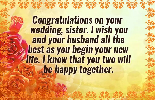 Marriage Wishes Sister Marriage Wishes Sister