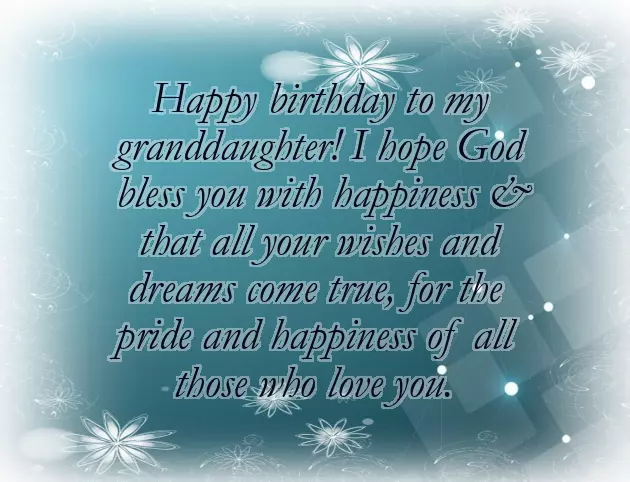 Birthday Wishes From Grandmother To Granddaughter