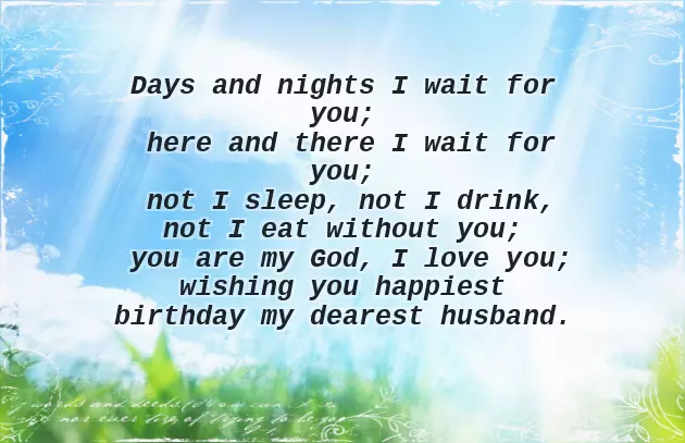 Hubby Birthday Quotes In English