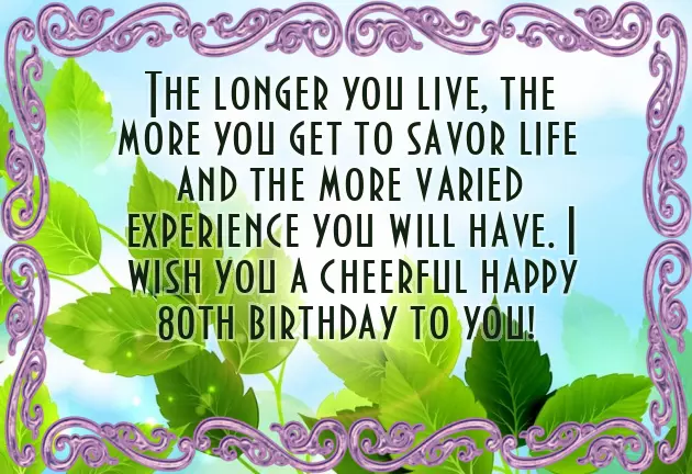 80Th Birthday Wishes For Female Friend