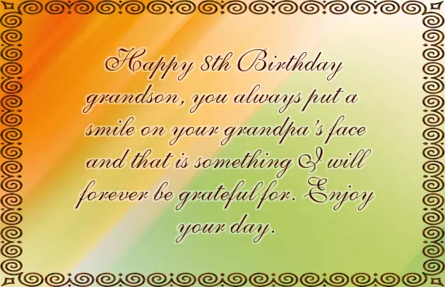 Grandson 8Th Birthday Wishes Grandson 8Th Birthday Wishes