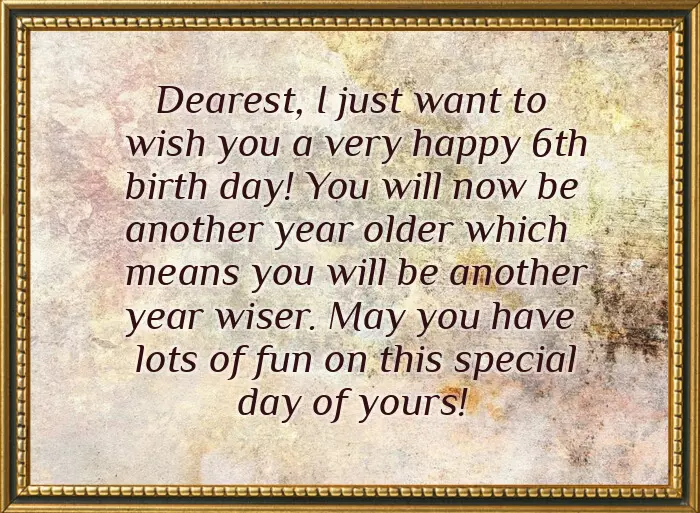 Birthday Wishes For Girl 6 Years Old