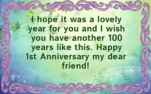 1 Year Anniversary Status 1 Year Anniversary Status