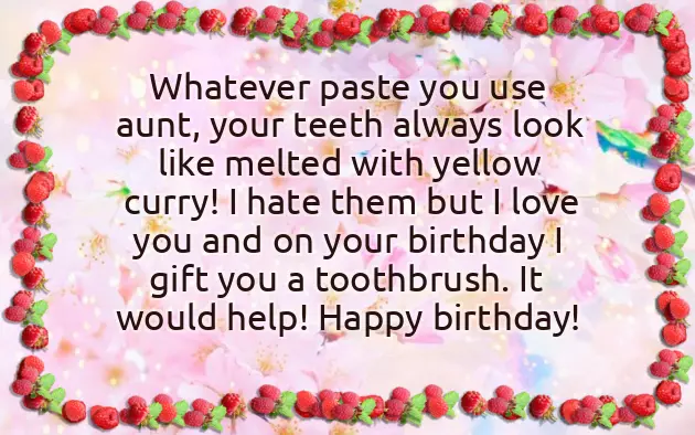 Happy Birthday Aunty Sms